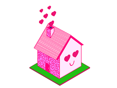 Lovey-dovey Homie character design house icon illustration love sticker