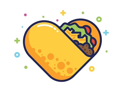 Taco Bout Love cinco heart icons illustration taco heart tacos vector