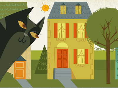 Peeking Cat cat flat color illustration vector wip