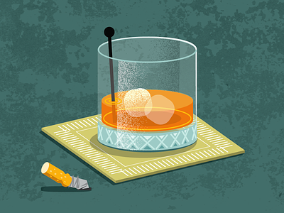 Orange Stoli cigarette drink glass