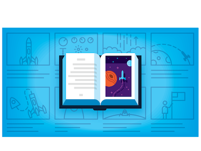 Storyboard Spot space storyboard book rocket