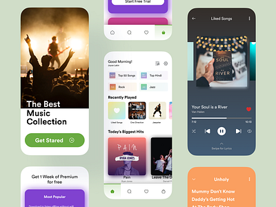 Music Listening App app appdesign design designer mobile mobile design music music app songs songs app ui uiux uiuxdesigner