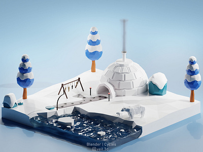 Igloo Isometric 3d Render