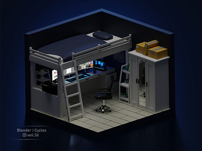 Isometric Work Room