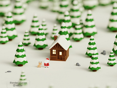 Santa Cabin Isometric