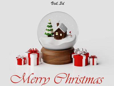 Christmas Globe 3d 3d illlustration 3d render christmas design giftbox globe illustration isometric low poly newyear