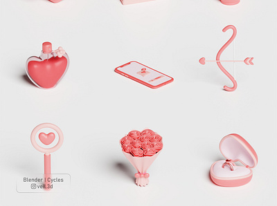Valentine 3d 3d illlustration 3d render design february icon illustration isometric love low poly uiux valentine