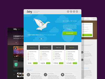 Entry landing page