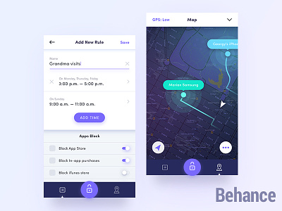 Parently Behance android app behance blue case study clean ios ui ux white