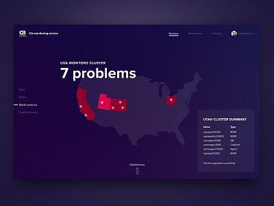 CA Technologies rebranding — map statistic corporate dark design landing pink ui ux vibrant violet web