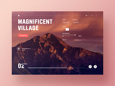 🗻 Travel Exploration clean design header landing page main page nature promo ui ux web website