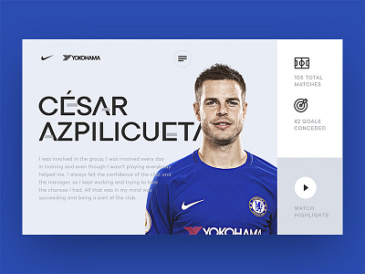 Visual exploration for Chelsea F.C. fan website chelsea clean design footbal photo premier league ui ux