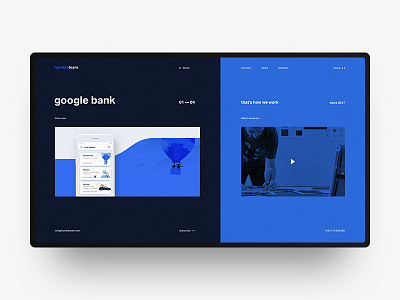 Humbleteam website concept black blue dark landing promo rectangulars typography ui ux