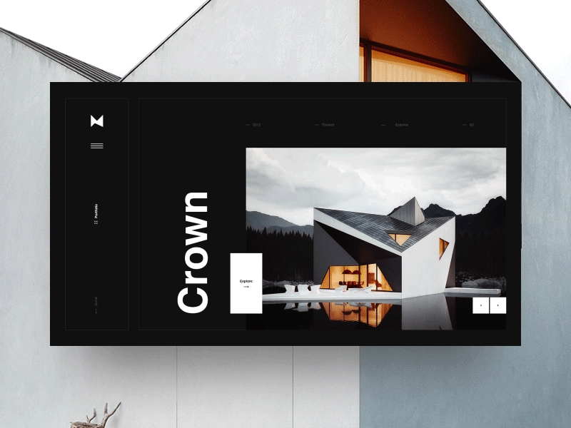 Michal Nowak Website architecture black building dark exterior interior landing photo promo typography ui ux