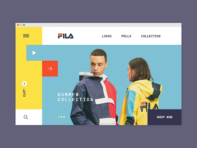 Fila concept store redesign eshop fila looks mondrian rectangular sport yellow