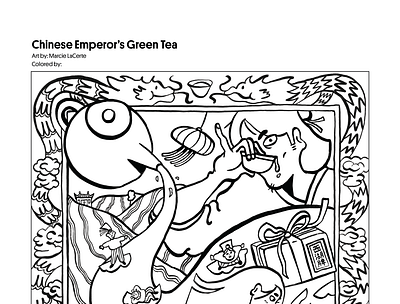 Great Big Story Tea Coloring Book Illustration illustration