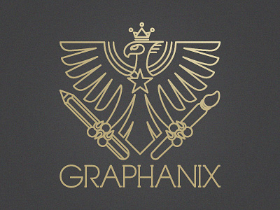 Personal Logo - Graphanix New logo design artist bird branding clean crown design gold logo personal phoenix