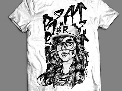 Beat Route T-shirt Design apparel design girl glasses hip hop illustration shirt t shirt