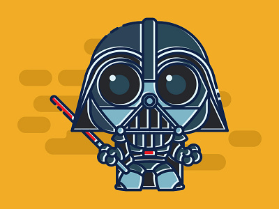 Tiny Darth Vader character comic dart vader illustration line line illustration vector