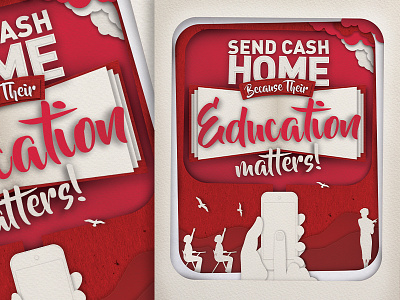 Hello Paisa Brand Awareness Education Paper Concept awareness brand education illustration mobile paper texture photoshop red remittance vector white