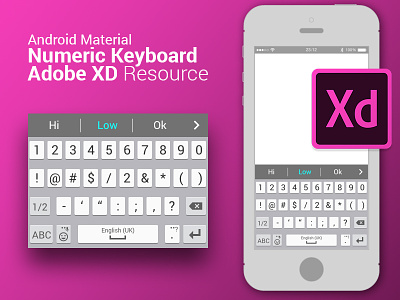Android material numeric keyboard resource for Adobe XD adobe xd android numeric numeric keyboard resource ux xd xd resource