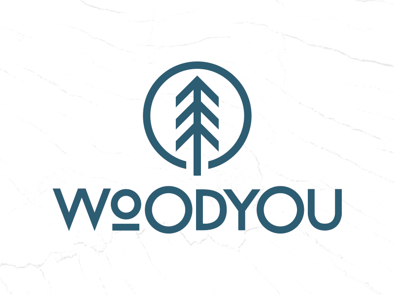 WoodYou logo Design blue corporate ecommerce logo logo icon logodesign tree wood yellow