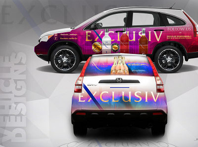 Exclusiv Beverages - Vehicle Wrap branding graphic design logo design marketing