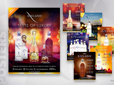 Exclusiv Beverages - Posters branding graphic design marketing