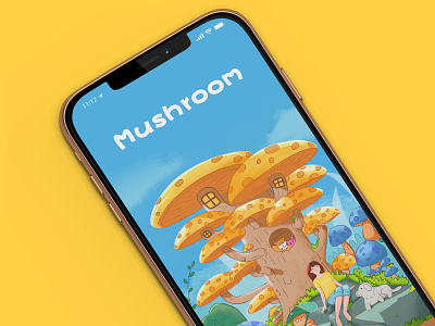 Mushroom Tree Illustration app design illustration ui