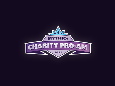 Mythic+ ProAm Charity Tournament branding charity crest esports lightning logo