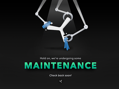 Yvolver Maintenance Screen boomerang green illustration maintenance shadows