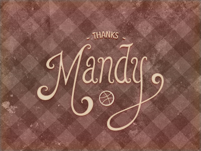 Thanks Mandy debut hand lettering