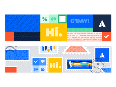 Show off your Atlassian pride in LinkedIn and Zoom atlassian branding design icon illustration typography vector