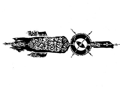 The Navigator asemic blackwhite calligraphy design graphic illustration writing