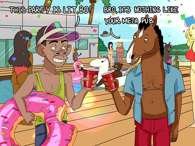 Bojack Party comics design illustration memes nftart