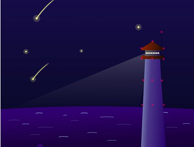 Night beacon app design graphic design illustration ui vector