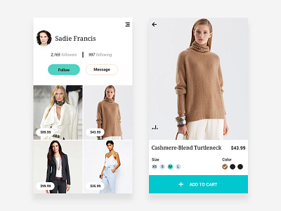 E-Commerce app app clothing e commerce fashion mobile shopping cart ui ux