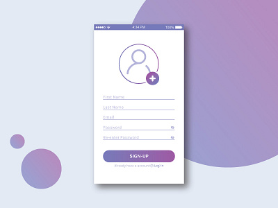 DailyUI #001 - Signup 001 app dailyui design mobile signup ui ux