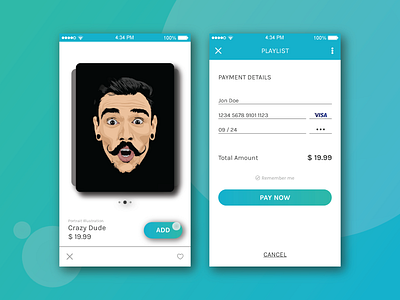 DailyUI #002 - Card Checkout 002 app card checkout dailyui design mobile ui ux