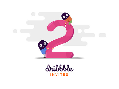 Dribbble Invite draft dribbble illustration invitation invite invites two