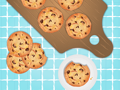 Yummy Realistic Cookie comfort food cookies debut dessert illustration newbie snacks