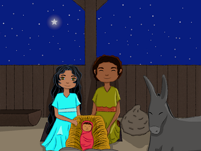 The Birth of Baby Jesus illustration