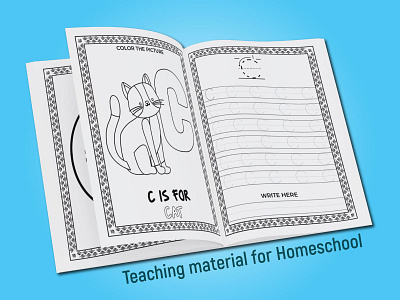 Teaching Material for Kindergarten KDP Interior abc coloring book alphabet tracing handwriting practice book kdp interior letter tracing teaching material for homeschool