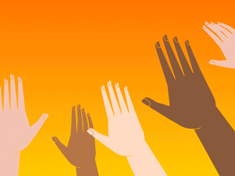 Put Your Hands Up animation arms choose fingers gradient hands illustration people vector