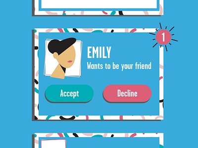 Notification app art button character frame friend illustration pattern texture ui vector window