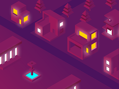 Funkytown blue building design city clean colors illustration illustration art isometric isometric design isometric illustration minimal modern modern art new age pink purple town