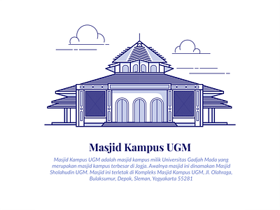 Masjid Kampus UGM artwork building graphicdesign icon icon design illustration lineart lines mosque