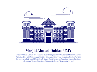 Masjid Ahmad Dahlan UMY artworks buildings design graphic design icon design lineart mosque