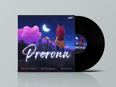 Song cover art (Prerona) animation edm poster design song cover