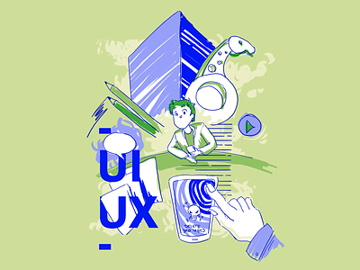 design @ sovanta art at work blue designer digitalart ik illustration klein blue ux